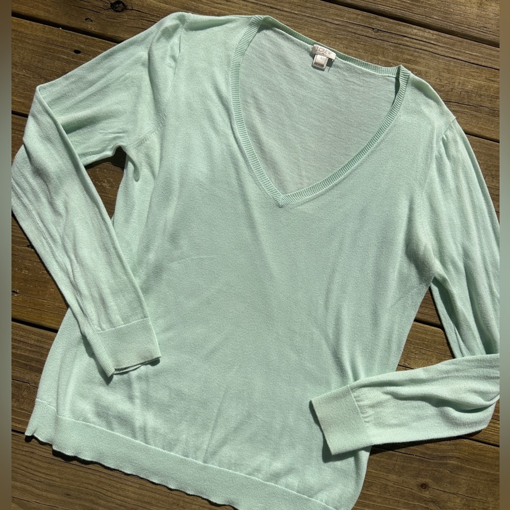 J. Crew Factory Mint Scoop Neck Sweater, size L